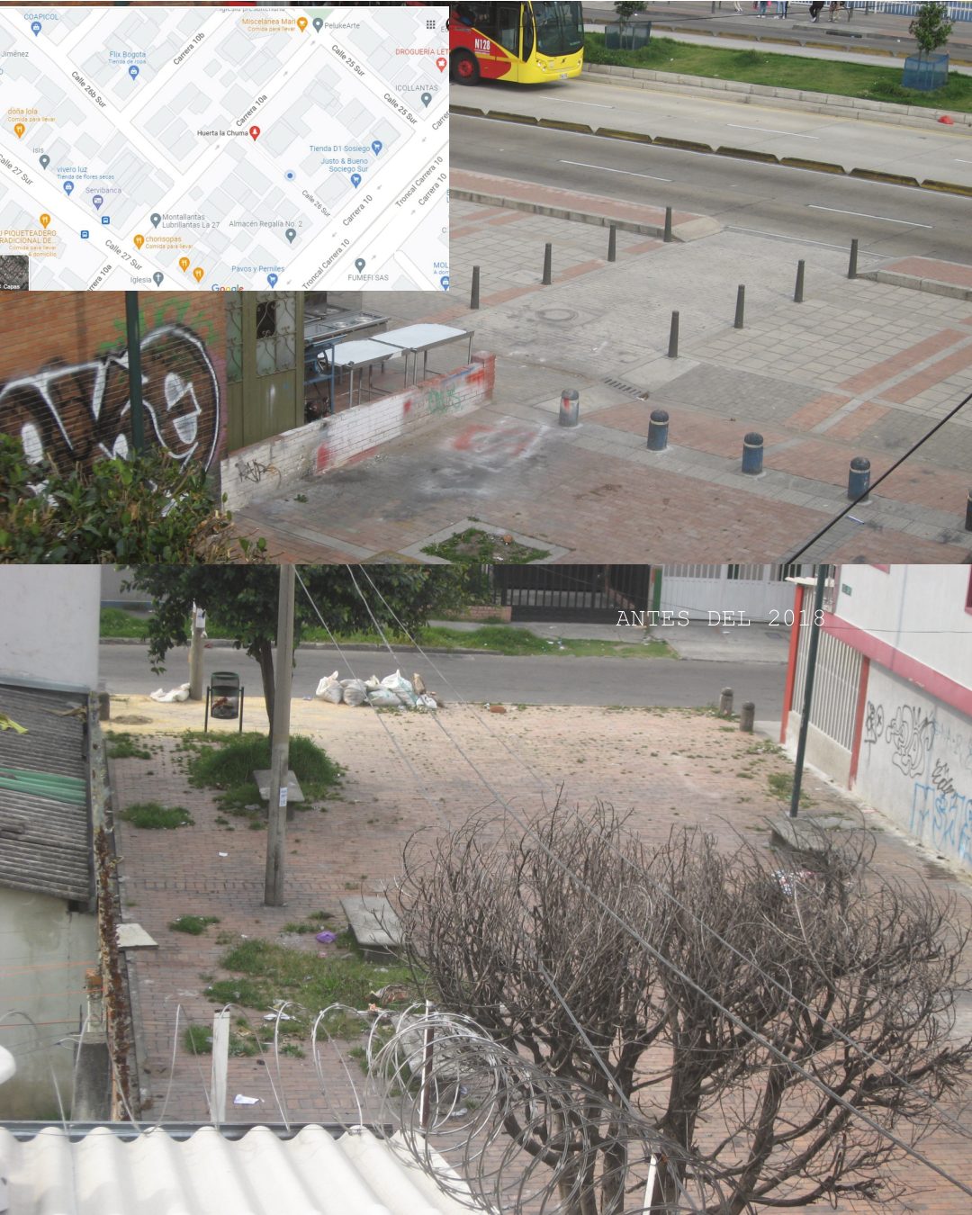 El callejón antes de 2018, olvidado y sin huerta